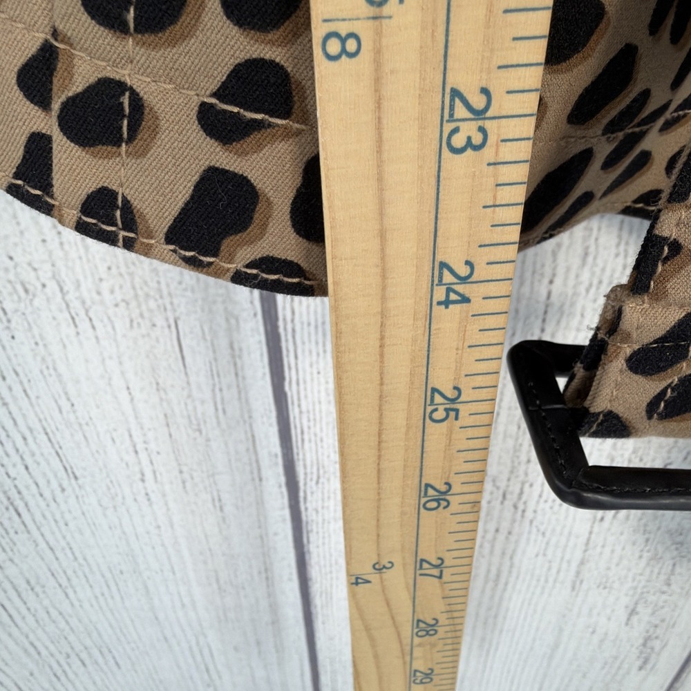Ann Taylor Jacket Womens 6 Black Tan Cheetah Leopard Animal Print Belted Coat - Picture 6 of 14